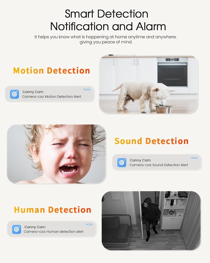 4MP Indoor Security Camera, 360°Pet Camera Indoor, Baby Monitor - Image 4