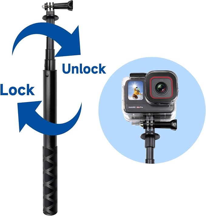 45.2 Inch/115cm Monopod Extension Invisible Selfie Stick Compatible - Image 4