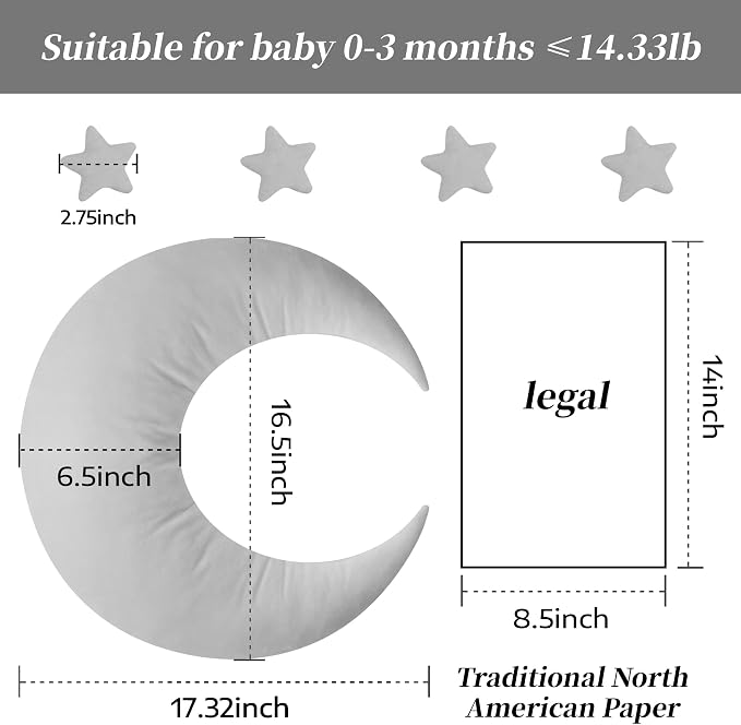 IGMaryBox Baby Moon Star Pillow Infant Posing Pillow Newborn Photography Prop - Image 3