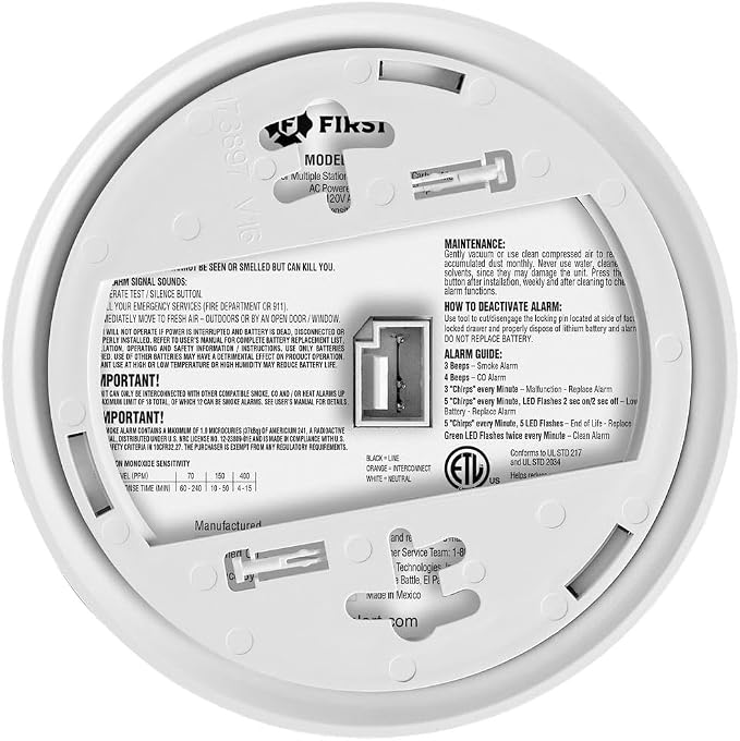 First Alert Hardwired Smoke and Carbon Monoxide Detector Combination Alarms - Image 6