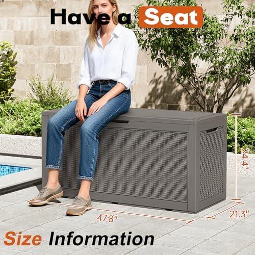 Outdoor Storage Box, Resin Deck Boxes Indoor and outdoor, Waterproof Storage - Image 2