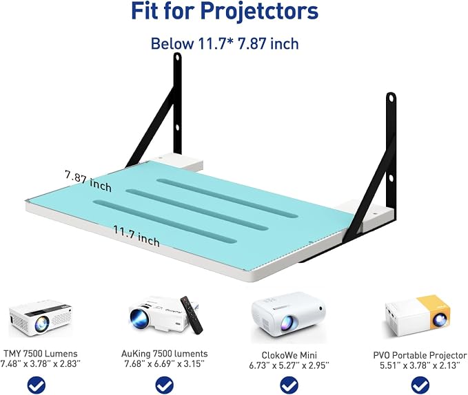 Black White Small Mini Projector Shelf - Image 2