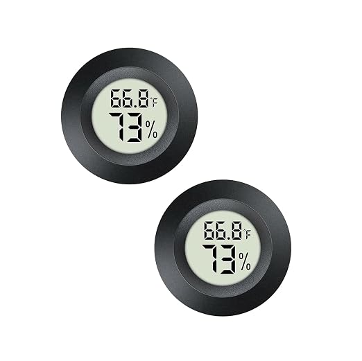 2pcs Mini Hygrometer Thermometer Indoor Outdoor Round Humidity Meter by Maiweitong