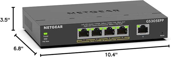 NETGEAR 5 Port PoE Gigabit Ethernet Easy Smart Managed Essentials Switch - - Image 7