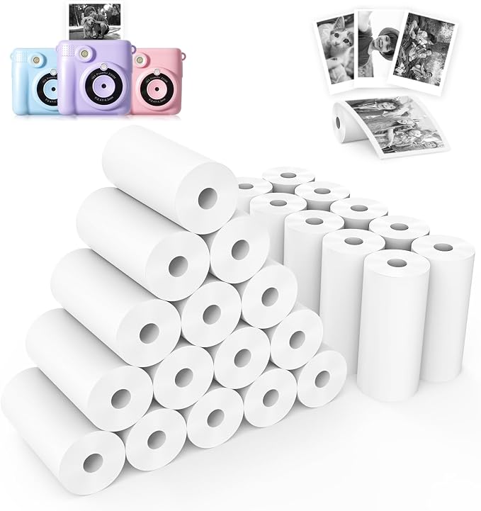 25 Rolls Kids Camera Instant Print Refill Paper Set, Phetium HD Printing by Phetium