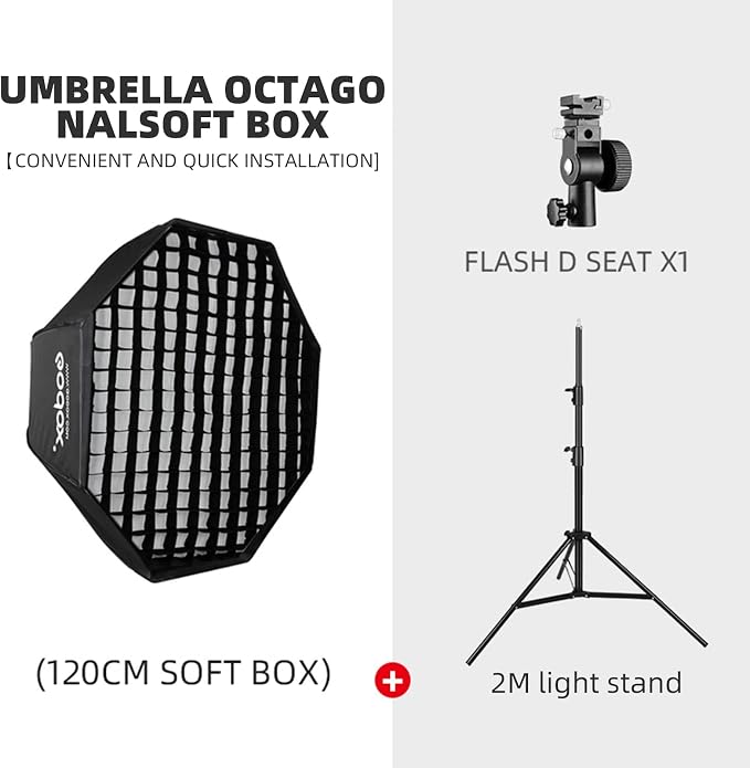 Godox 47.2"/120cm Octagon Umbrella Soft Box Kit - Image 4
