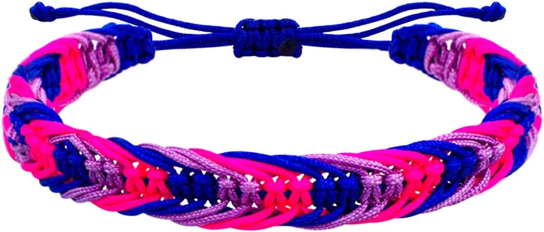 Nanafast Titanium Stainless Steel Rainbow LGBT Pride Bracelet Handmade Braided by Nanafast