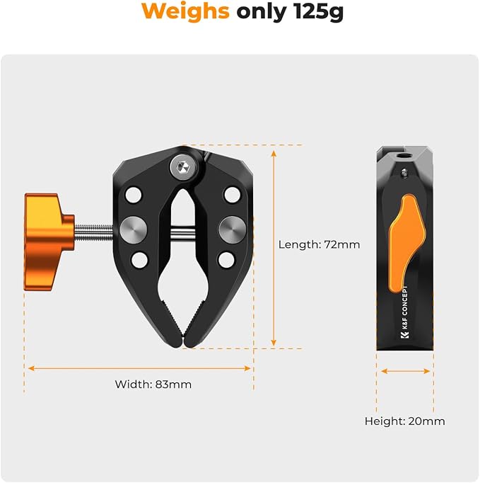 K&F CONCEPT Camera Mount Clamp, Super Crab Clamp - Image 7