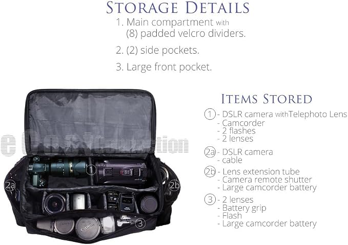 eCostConnection Extra Large Soft Padded Water Resistant Camcorder Equipment - Image 7