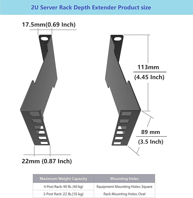 2U Server Rack Depth Extender - Image 2