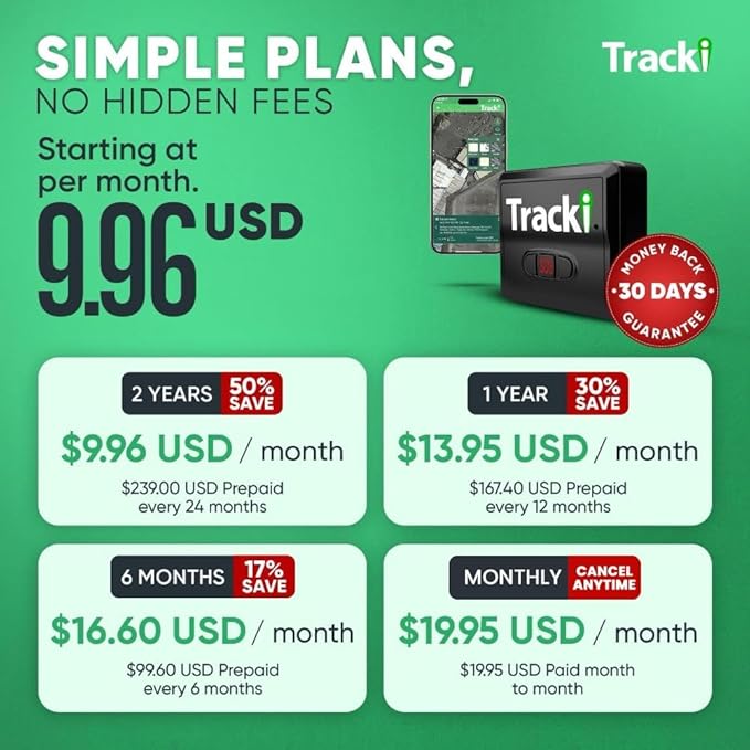 Tracki Mini GPS Tracker, Subscription Required, Cancel Anytime – Universal - Image 5