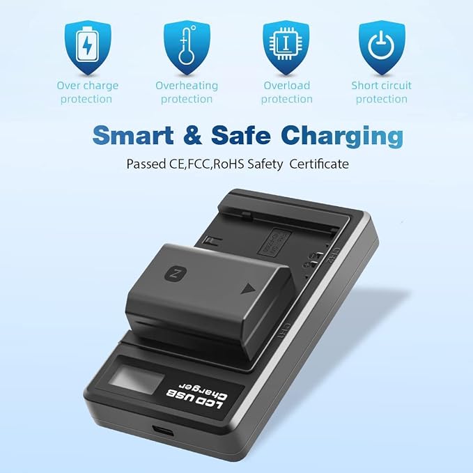 2 Pack NP-FZ100 Battery & Battery Charger Replacement - Image 4