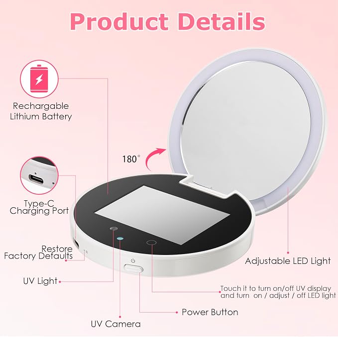 Vanexiss UV Camera for Sunscreen Test UV Mirror Sunscreen Camera, 3.8 Inch - Image 5