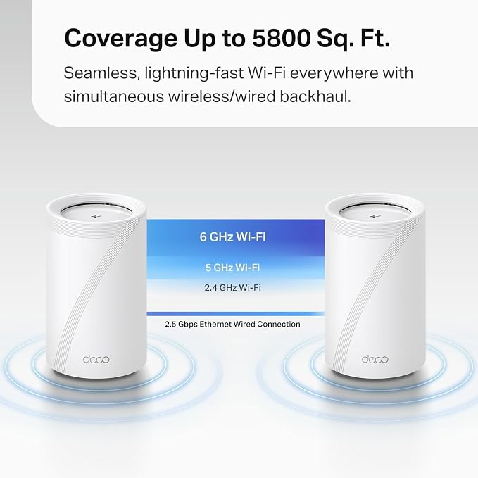 TP-Link Deco 7 Pro BE63 Tri-Band WiFi 7 BE10000 Whole Home Mesh System- - Image 8