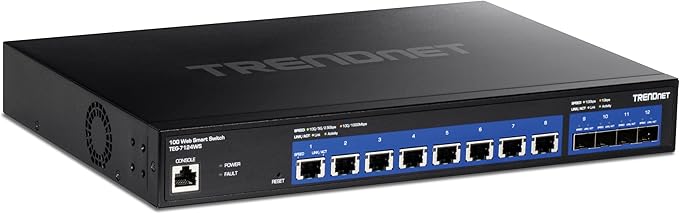 TRENDnet 12-Port 10G Web Smart Switch, TEG-7124WS, 8 x 10G RJ-45 Ports by TRENDnet