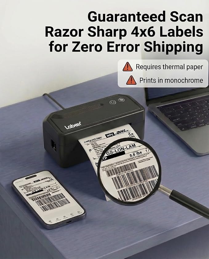 Labeer Bluetooth Thermal Shipping Label Printer, Wireless 4x6 Label Printer - Image 3
