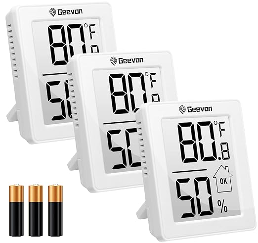 Geevon Indoor Thermometer Room Temperature Monitor, 3 Pack Temperature Humidity by GEEVON