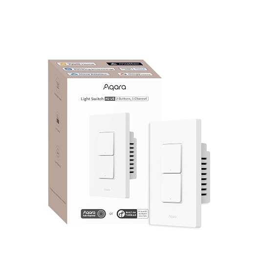Aqara Smart Light Switch H2, Thread/Zigbee Protocol, Wall Switch by Aqara