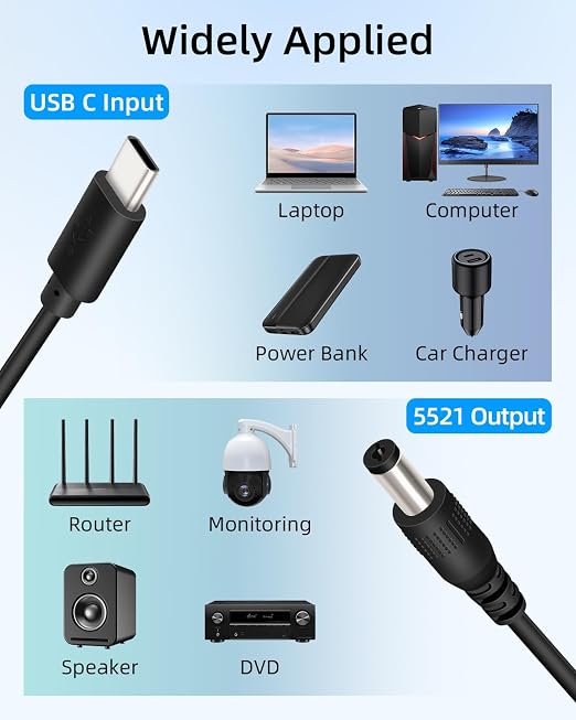 12W USB C 5V to 12V Step Up Converter Cable - Image 6
