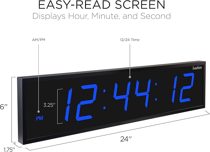 Ivation Oversized Large Digital Wall Clock - Image 2