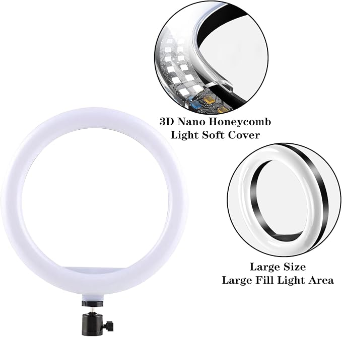 Selfie Ring Light with 3 Light Modes and 10 Brightness Levels USB Powered Mini - Image 3
