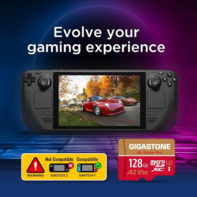 【For Switch 1 Only】GIGASTONE 128GB Micro SD Card, 4K Game Pro, MicroSDXC Memory - Image 7