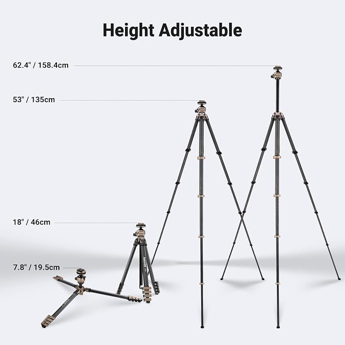 NEEWER LITETRIP Carbon Fiber Travel Tripod - Image 5