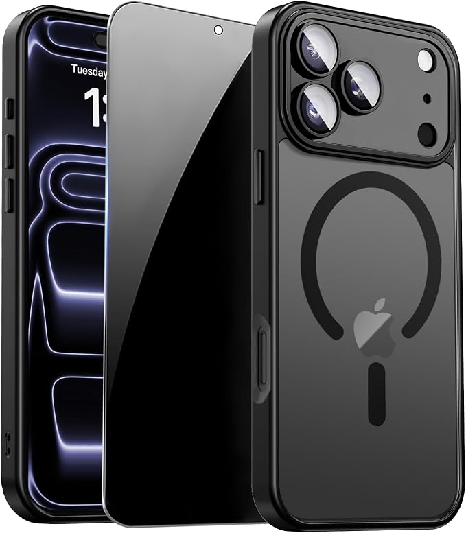for iPhone 17 Pro Case with Privacy Screen Protector and Camera Protection by ZOZDOKG