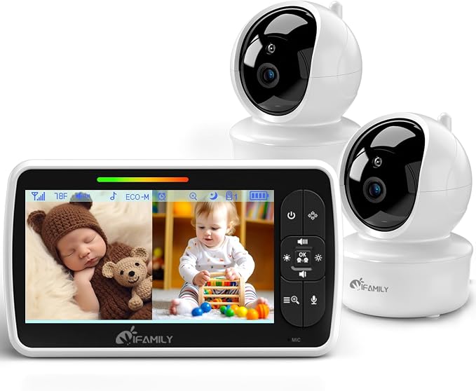 iFamily Split Screen Baby Monitor, Large Display Video Baby Monitor by ISEEYOU