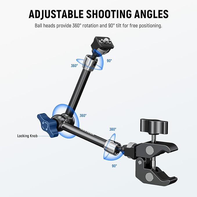 Neewer 11" Articulating Magic Arm Clamp Mount - Image 3