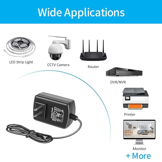 12V 2A Power Supply Adapter, AC 100-240V to DC 12V Power Supply - Image 2