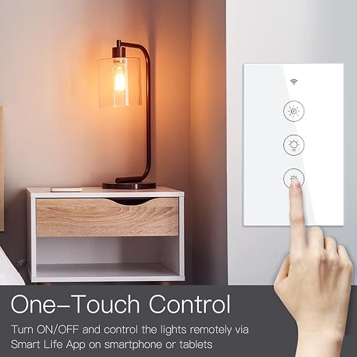 MOES WiFi RF Smart Light Dimmer Switch, Smart Life/Tuya APP Relay Status - Image 2