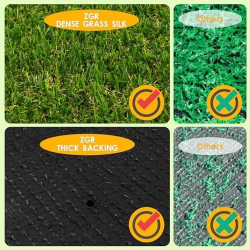 Realistic Artificial Grass Rug 8 FT x 55 FT Fake Faux Turf Grass, 0.8"" Indoor - Image 4
