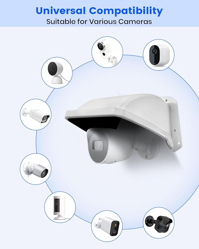Universal Security Camera Sun Rain Cover Shield, Plastic Protective Proof - Image 2