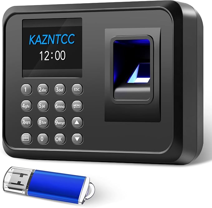 Fingerprints Time Clocks for Employees Small Business, Deduct Lunch Time & by KAZNTCC