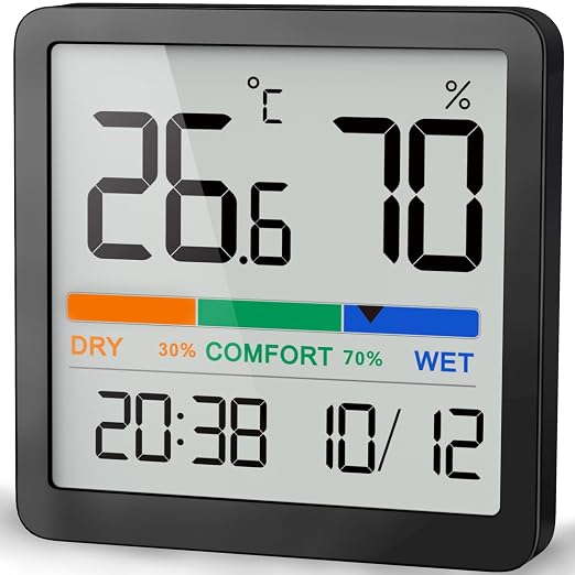 NOKLEAD Indoor Thermometer Hygrometer, Mini Desktop Digital Temperature and by NOKLEAD