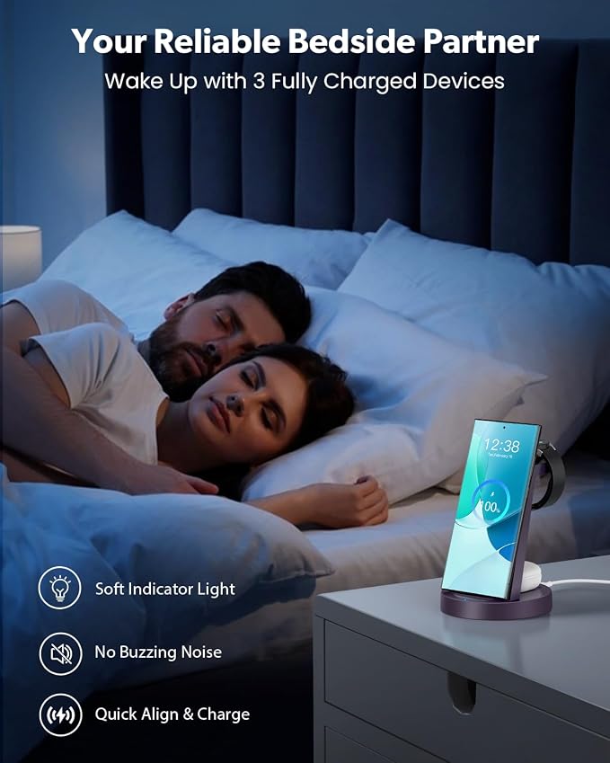 Wireless Charger for Samsung: 3 in 1 Wireless Charging Station for Samsung - Image 6
