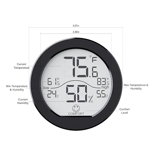 SECRUI Indoor Digital Hygrometer 3 Pack Room Thermometer and Humidity Gauge LCD - Image 6