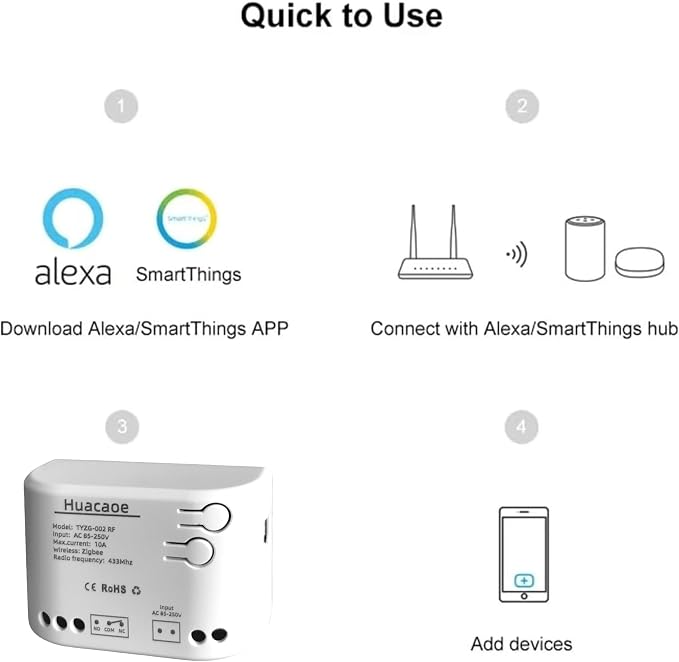 Zigbee 1CH AC 85-250V USB 5V Relay Smart Switch Module, Wireless APP Remote - Image 3