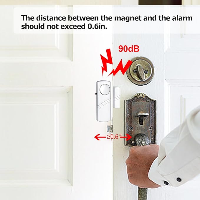 Security Door Window Alarm, 90DB Wireless Sensor Door Window Burglar Alarm - Image 6