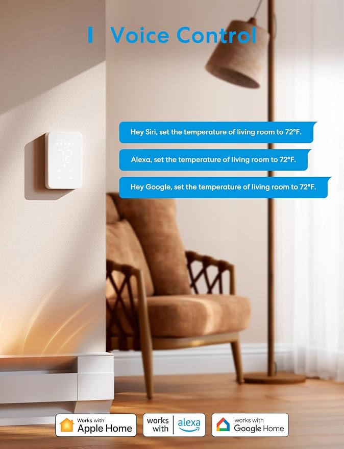 meross Smart Thermostat for Electric Baseboard and in-Wall Heaters Work - Image 4
