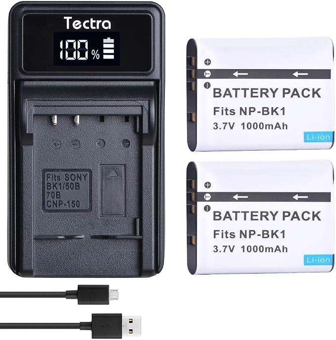 Tectra 2-Pack NP-BK1 Battery and LED USB Charger by Unknown