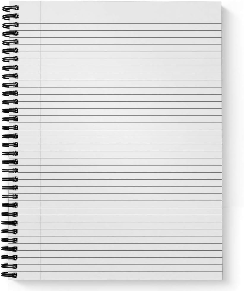 Softcover Good Vibes 8.5" x 11" Motivational Spiral Notebook/Journal, 120 College Ruled Pages, Durable Gloss Laminated Cover, Black Wire-o Spiral. Made in The USA