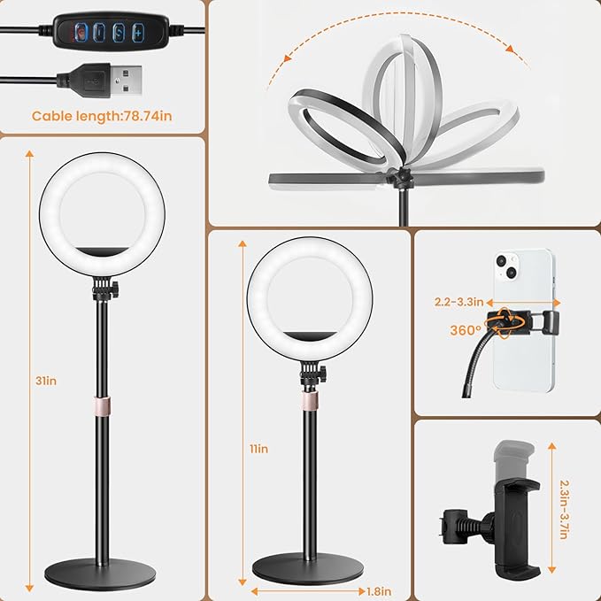 MACTREM 10“ Desk Ring Light - Image 6