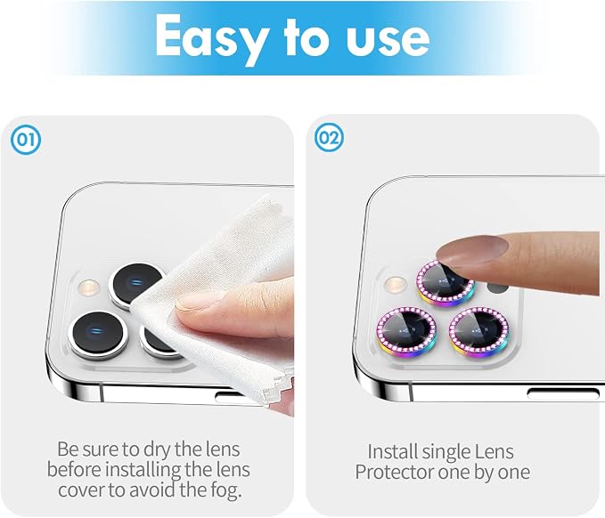 for iPhone 14 Pro/14 Pro Max Camera Lens Protector Bling, 9H Hardness - Image 7