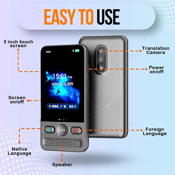 Language Translator Device, Voice/Text Bidirection Word Translator, 138 - Image 2