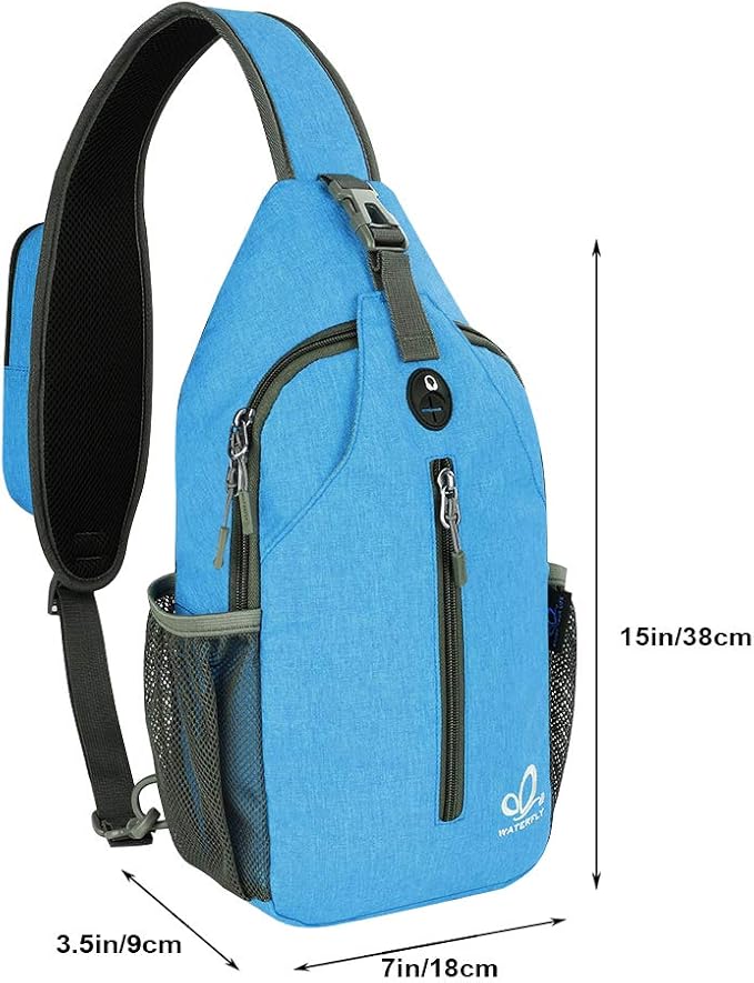 WATERFLY Crossbody Sling Backpack Sling Bag Travel Hiking Chest Bag Daypack - Image 5