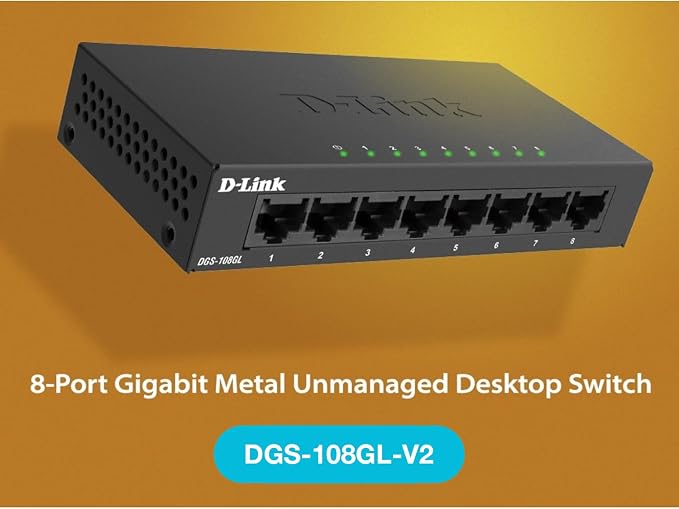 D-Link 8-Port Gigabit Unmanaged Ethernet Switch, Sturdy Metal - Image 4