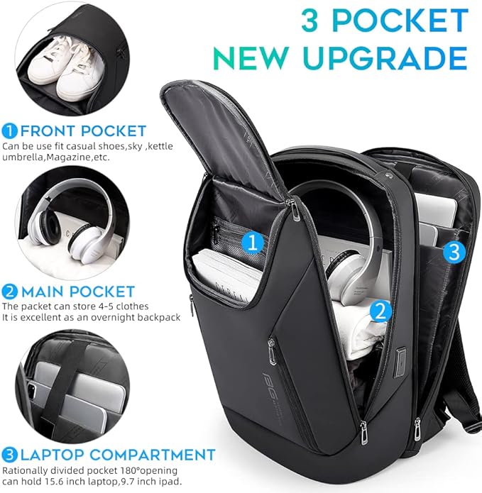 BANGE Business Smart Backpack Waterproof fit 15.6 Inch Laptop Backpack - Image 2