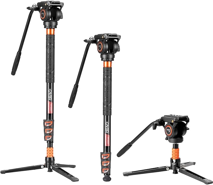 Cayer FP34 Monopod with Feet, 71 inch Aluminum Telescopic Camera Monopod with by Cayer